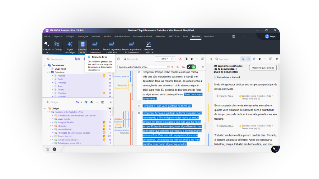 interface amigavel do MAXQDA